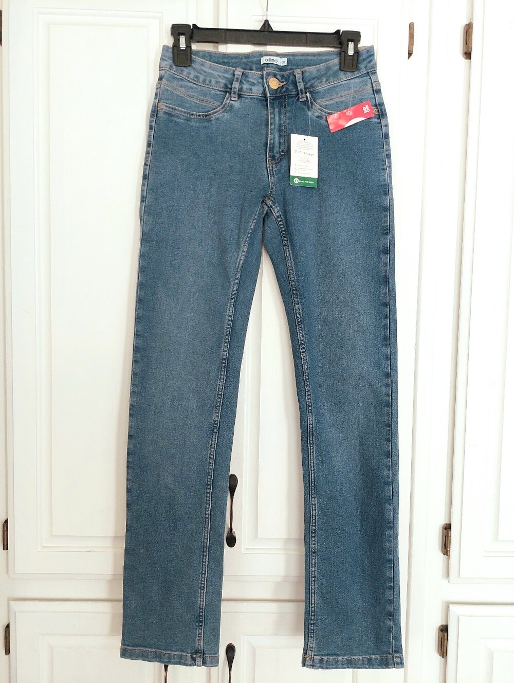 Gémo (French Brand) Medium Blue Wash Denim Straight Leg Jeans – Size 4/36